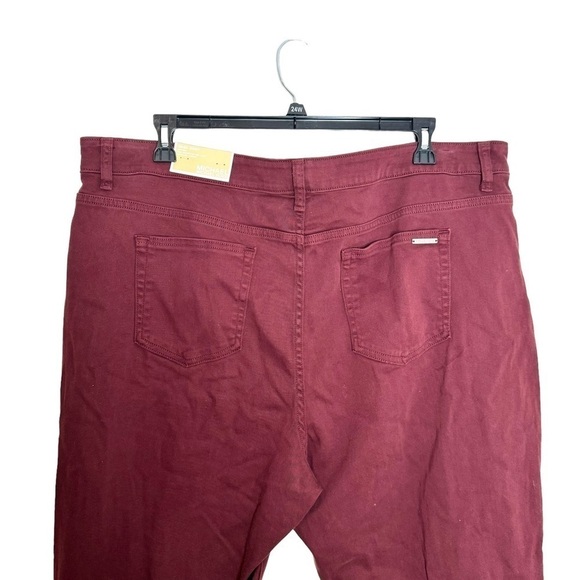 NWT Michael Michael Kors Selma Skinny Highrise Jeans Merlot 24W - Picture 5 of 8